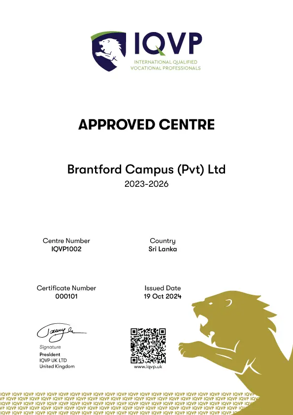 IQVP approved centre in Sri Lanka Brantford Campus